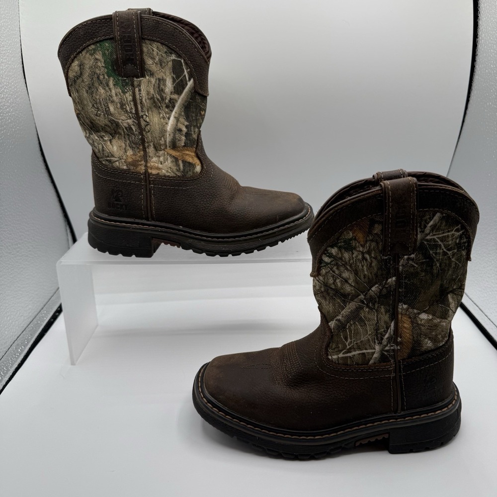 Rocky Big Kids' Ride FLX Waterproof Western Boot Brown Real tree Call Size 11m